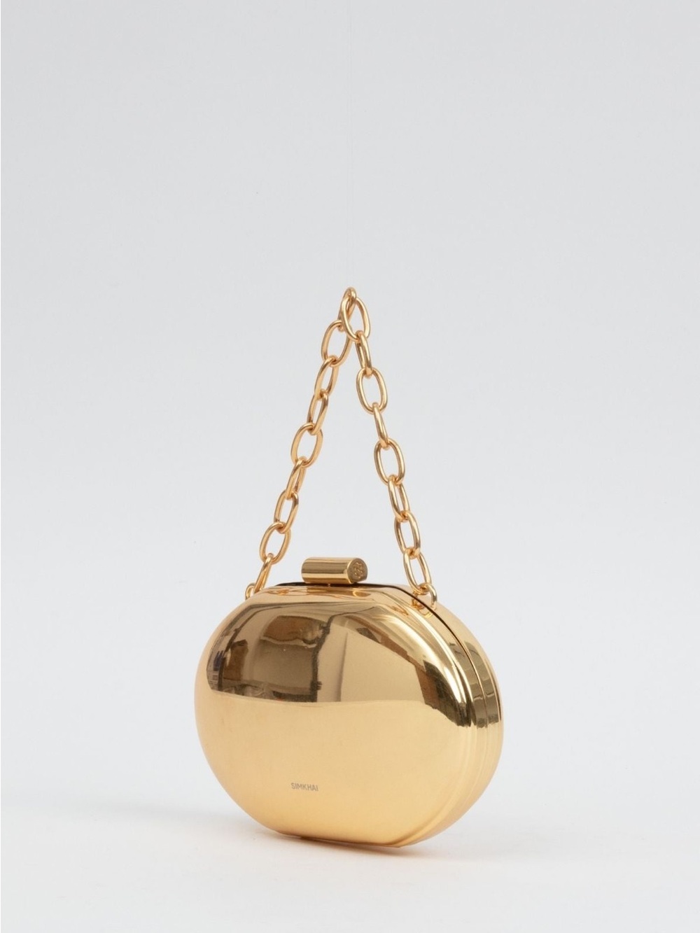 Simkhai Sol Clutch Handbag In Gold with original dust bag